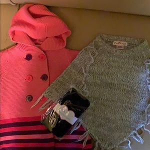 Size 24 months sweater, poncho and tights!